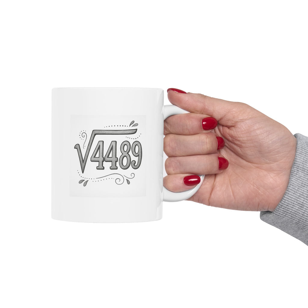 Funny Math '6-7' Ceramic Mug — Humorous Coffee Cup for Math Lovers (11oz)
