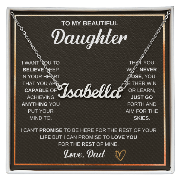 Custom Name Necklace - to Daughter, Love Dad