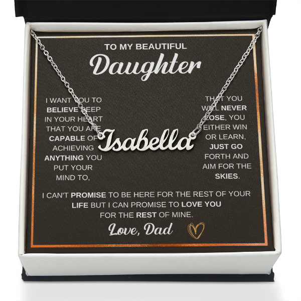 Custom Name Necklace - to Daughter, Love Dad