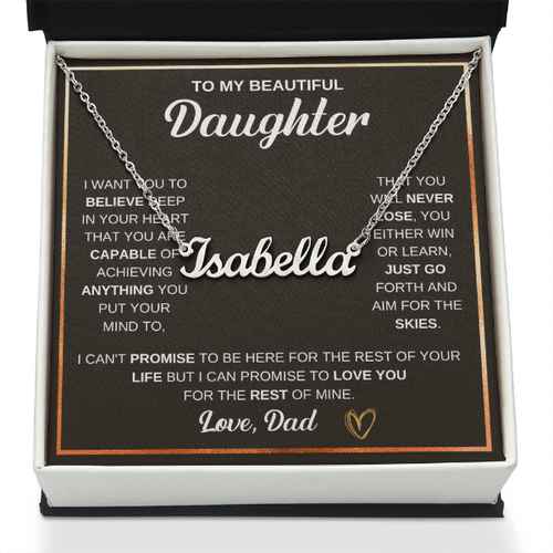 Custom Name Necklace - to Daughter, Love Dad