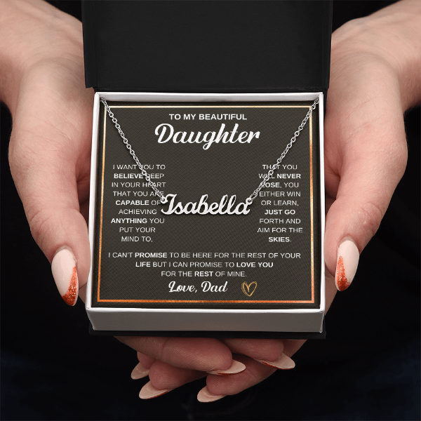 Custom Name Necklace - to Daughter, Love Dad