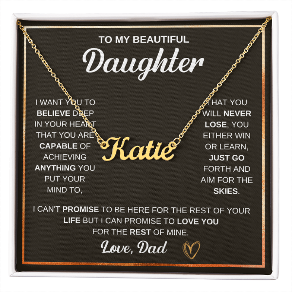 Custom Name Necklace - to Daughter, Love Dad