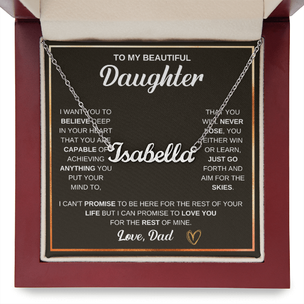 Custom Name Necklace - to Daughter, Love Dad