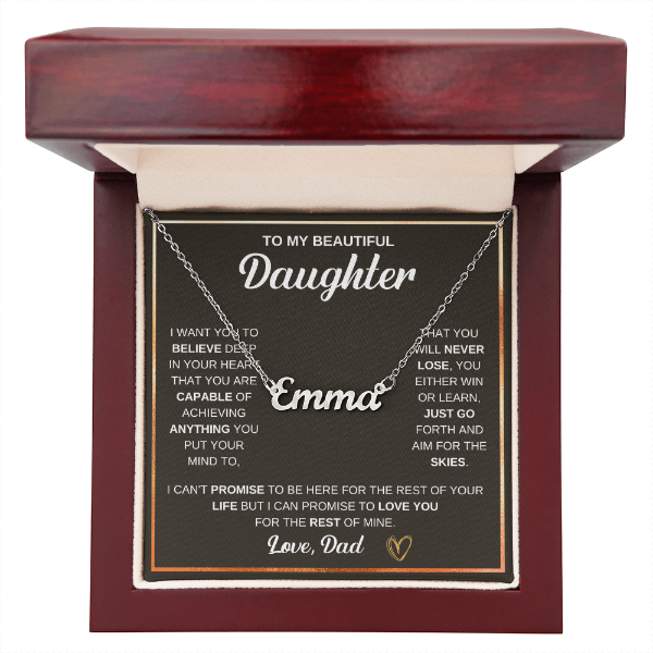 Custom Name Necklace - to Daughter, Love Dad