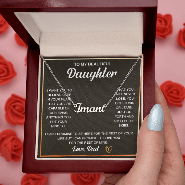 Custom Name Necklace - to Daughter, Love Dad