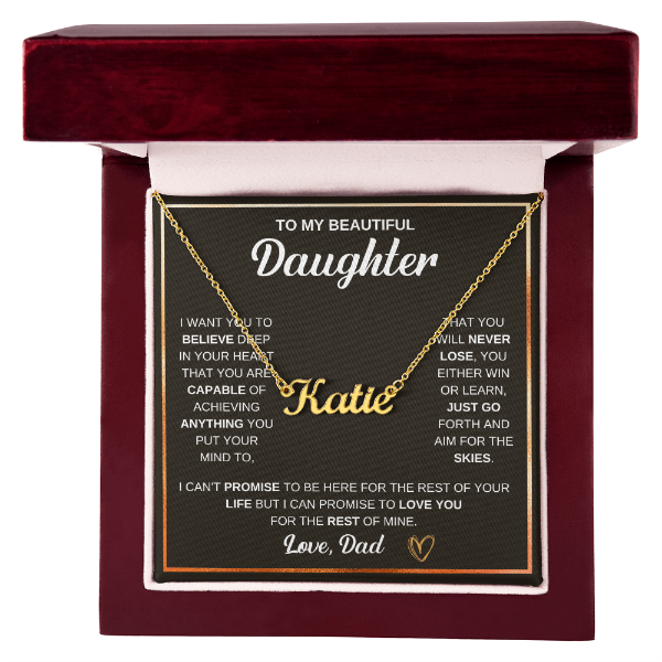 Custom Name Necklace - to Daughter, Love Dad